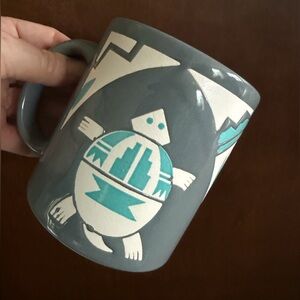 Vintage Waechtersbach Turtle
Mug Teal Gray Southwestern Geometric Style Design